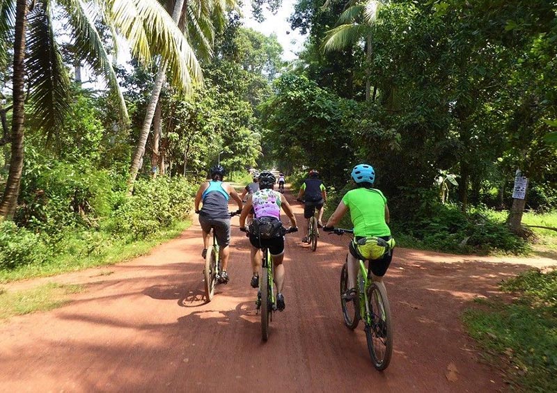 Biking in the countryside of Cambodia